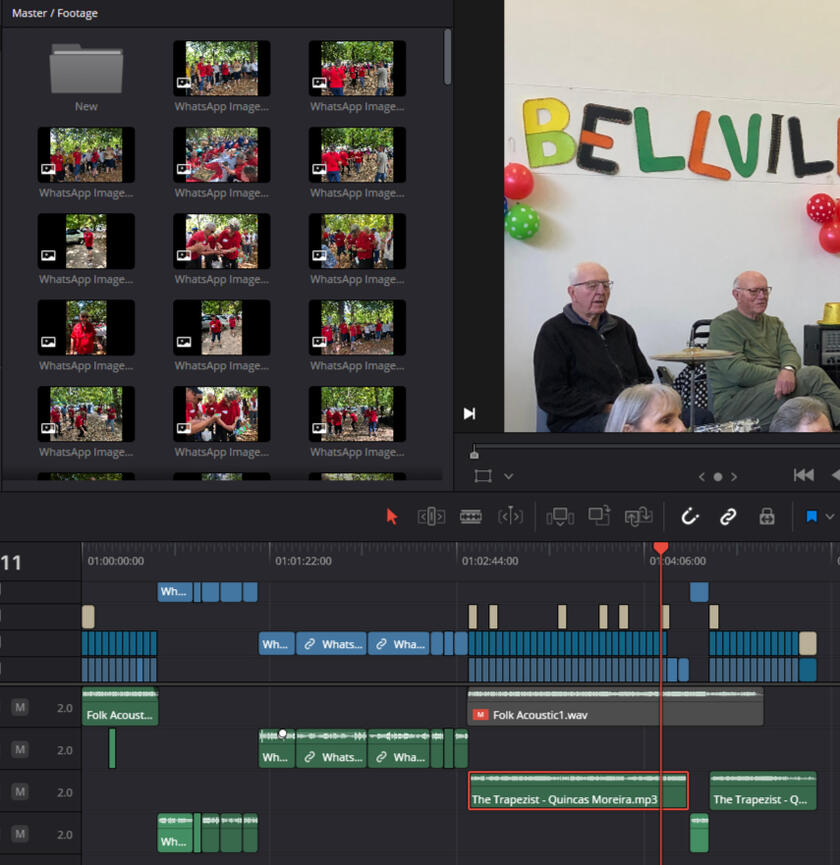 Video Editing project in DaVinci Resolve.